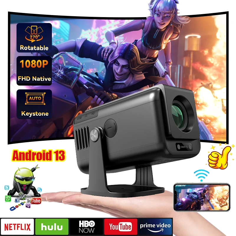 V1 Mini Projector with BT5.2 Smart Projector Outdoor Portable Projector 1080P Android 13 Dual Wifi 500 ANSI 4K Movie Projector
V1 Mini Projector with BT5.2 Smart Projector Outdoor Portable Projector 1080P Android 13 Dual Wifi 500 ANSI 4K Movie Projector