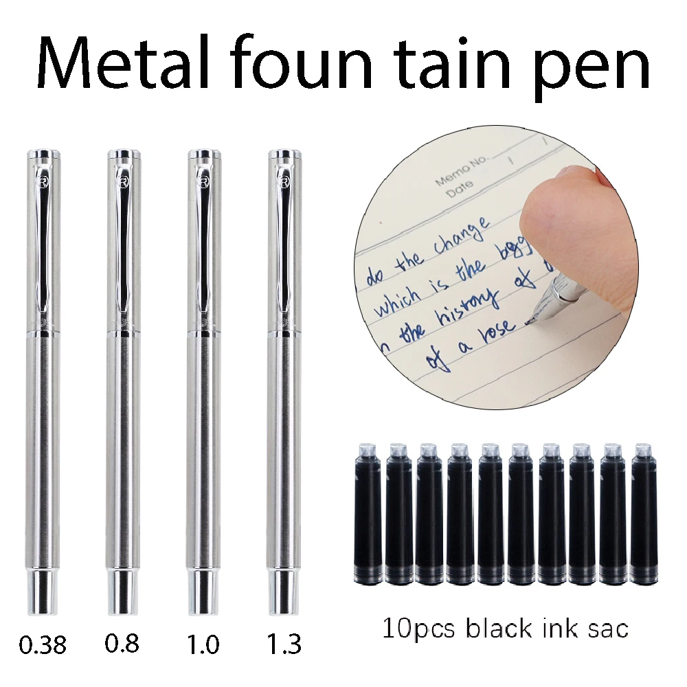 4pcs/set 0.38 0.8 1.0 1.3mmLuxury Metal Fountain Pens,Suitable for Artistic Signature Office Stationery Supplies
4pcs/set 0.38 0.8 1.0 1.3mmLuxury Metal Fountain Pens,Suitable for Artistic Signature Office Stationery Supplies