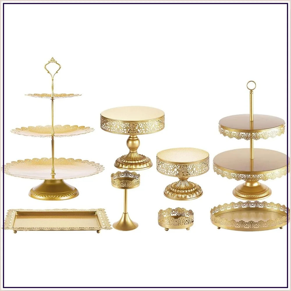 8-Piece Gold Cake Stand Set for Dessert Table Display, Wedding Birthday Party Decor
8-Piece Gold Cake Stand Set for Dessert Table Display, Wedding Birthday Party Decor