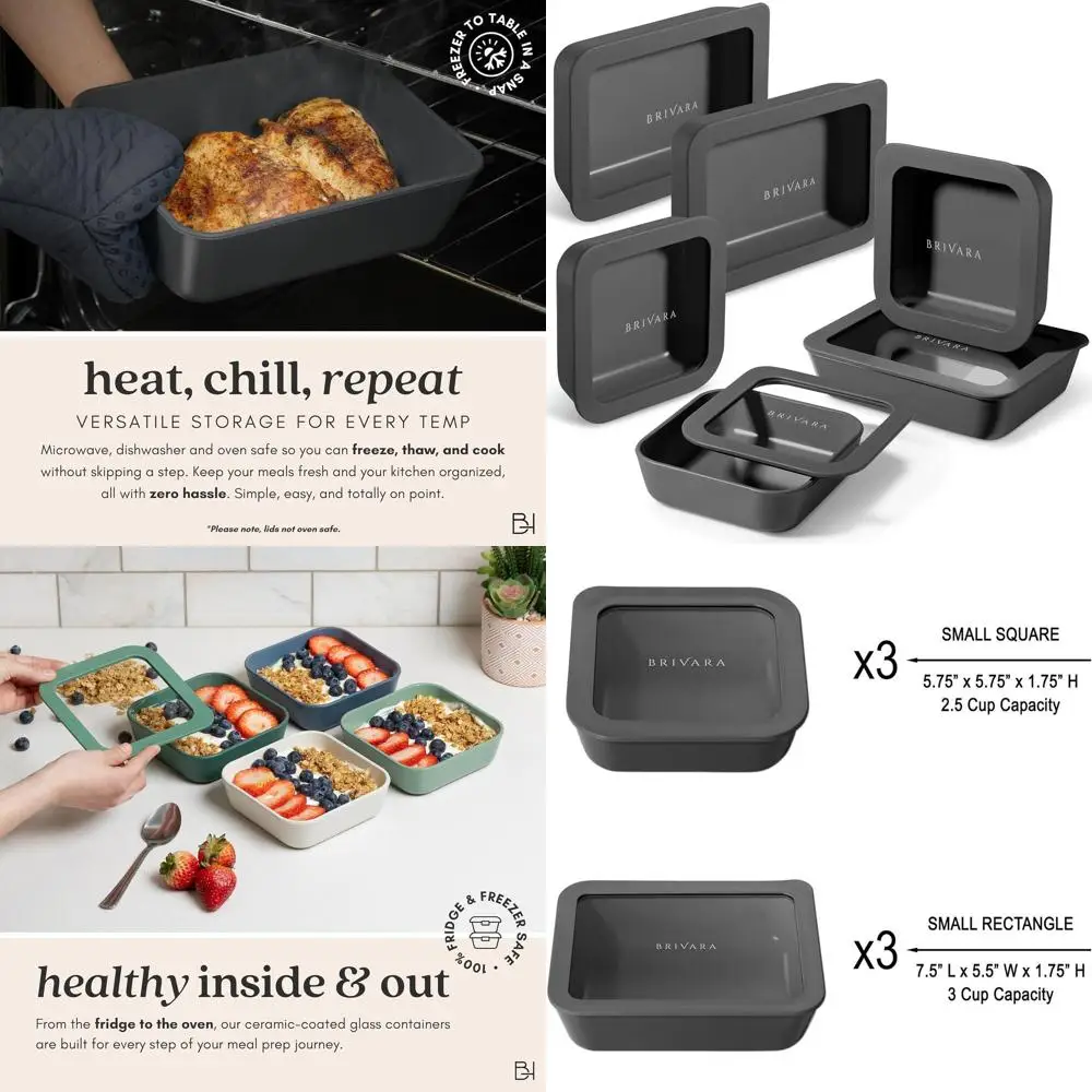 Стеклянные контейнеры для хранения продуктов - набор из 6 штук, без BPA, многоразовые, нетоксичные, со стеклянными крышками для приготовления еды
Стеклянные контейнеры для хранения продуктов - набор из 6 штук, без BPA, многоразовые, нетоксичные, со стеклянными крышками для приготовления еды