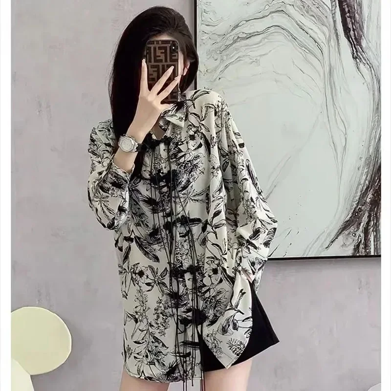 Women's New Chinese Style National Casual Shirt Spring 2025 Chic Long Sleeve Printed Top Fashion Outer Wear for Ladies
Women's New Chinese Style National Casual Shirt Spring 2025 Chic Long Sleeve Printed Top Fashion Outer Wear for Ladies