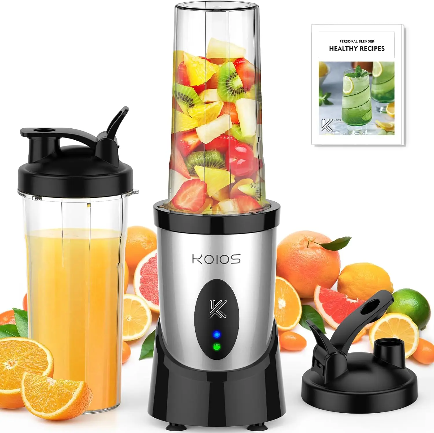 900W Personal Blender with 2 Portable Cups for Smoothies, Shakes, and Juices, Silver
900W Personal Blender with 2 Portable Cups for Smoothies, Shakes, and Juices, Silver