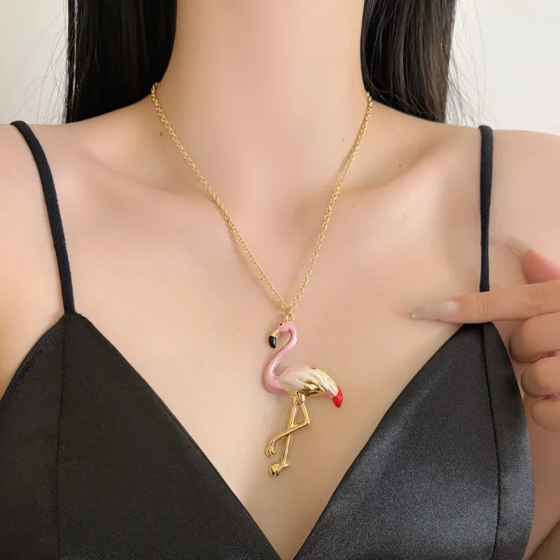 Enamel Flamingo Pendant Necklace for Women 18K Gold Plated Cute Pink Bird Chain Summer Beach Statement Jewelry
Enamel Flamingo Pendant Necklace for Women 18K Gold Plated Cute Pink Bird Chain Summer Beach Statement Jewelry