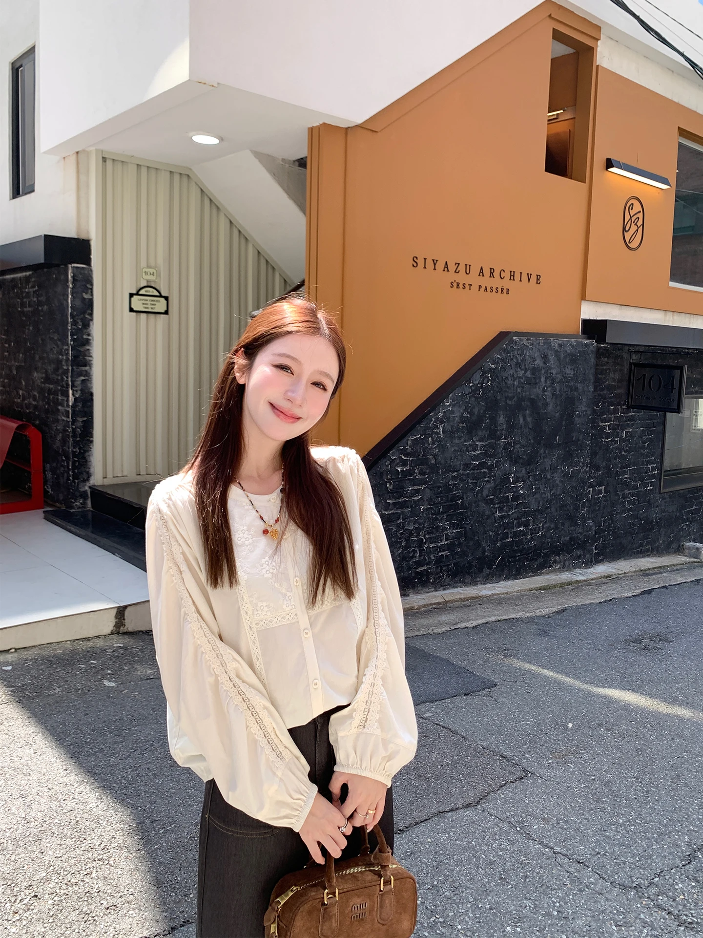 Ele round Ne Doll irt Long Sve Women's Faionable Patchwork Fitted irt Comfortable Breathable Korean Sle
Ele round Ne Doll irt Long Sve Women's Faionable Patchwork Fitted irt Comfortable Breathable Korean Sle