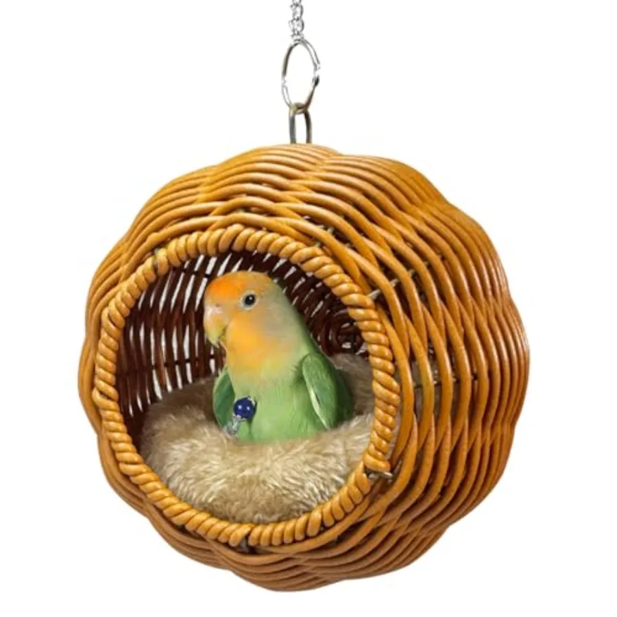 Suspended Bird Nest, Chew-Resistant Steel Frame, Breathable and Washable Small Bird Bed for Cage, Warm Nest for Canary, Lovebir
Suspended Bird Nest, Chew-Resistant Steel Frame, Breathable and Washable Small Bird Bed for Cage, Warm Nest for Canary, Lovebir