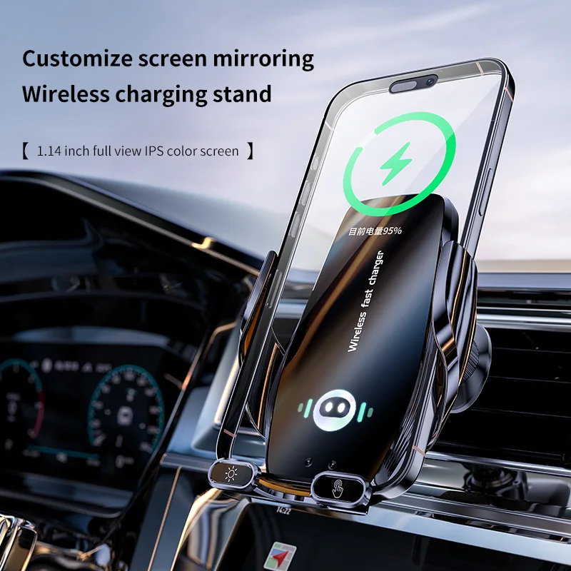15W IPS Screen Mirroring Car Charger – IR Auto Clamp, Electric Open/Close, Built‑in Battery, App Control for iPhone & Android
15W IPS Screen Mirroring Car Charger – IR Auto Clamp, Electric Open/Close, Built‑in Battery, App Control for iPhone & Android