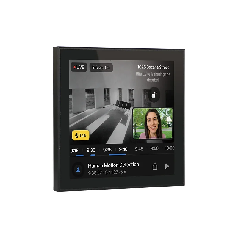 Home Automation POE RS485 Touch Monitor High Texture Android Smart Hotel DC 7.6 Inch Control Panel