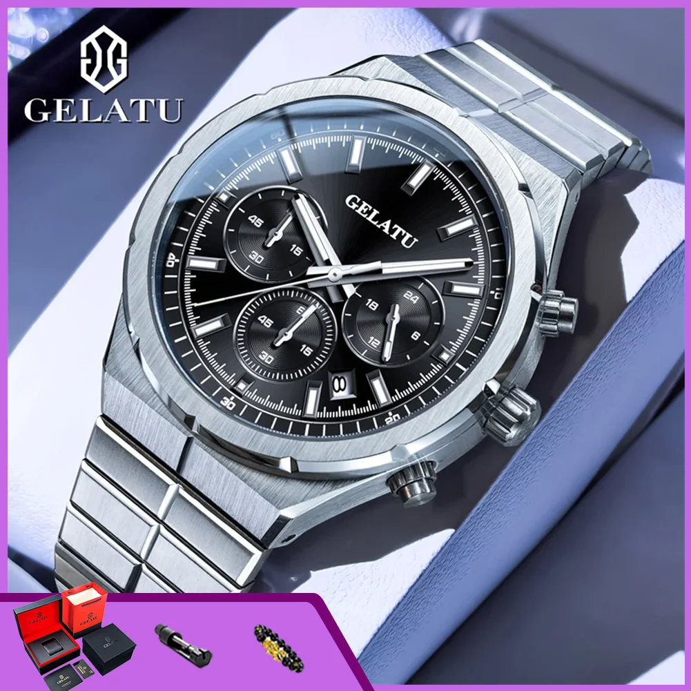 Мужские часы GELATU 8001 Original: роскошные, от ведущего бренда, с ремешком из цельной нержавеющей стали, кварцевые, классический хронограф
Мужские часы GELATU 8001 Original: роскошные, от ведущего бренда, с ремешком из цельной нержавеющей стали, кварцевые, классический хронограф