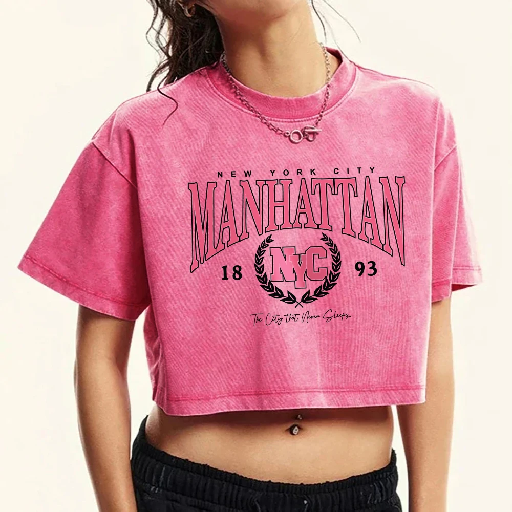 Manhattan 1893 Creative Printing Washed T Shirt Female Cotton Retro Tee Shirt Fashion Slim Clothes Street Casual Short Sleeve
Manhattan 1893 Creative Printing Washed T Shirt Female Cotton Retro Tee Shirt Fashion Slim Clothes Street Casual Short Sleeve