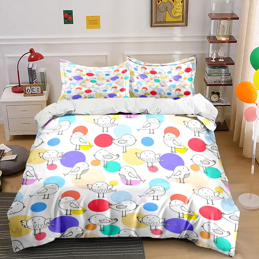 Simple birds with colorful dots Bedding Set for Kids Luxury Gift 3pcs Digital Print Comforter Set Soft Comfortable Breathable
Simple birds with colorful dots Bedding Set for Kids Luxury Gift 3pcs Digital Print Comforter Set Soft Comfortable Breathable