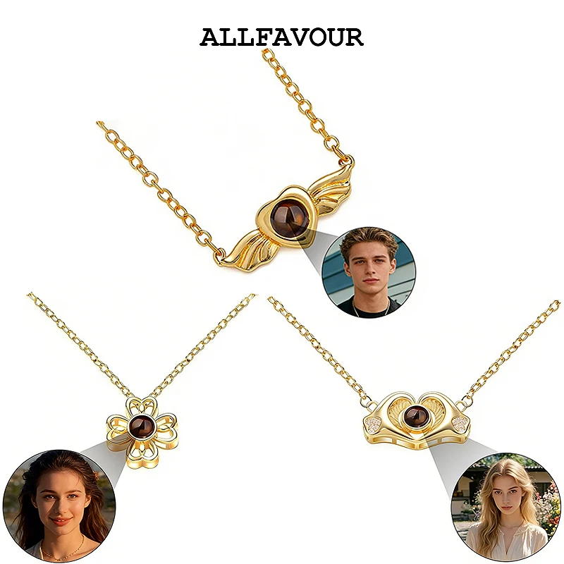 Fashion Custom Photo Projection Necklace For Women Copper Heart Wing Flower Necklaces Personalized Birthday Wedding Jewelry Gift
Fashion Custom Photo Projection Necklace For Women Copper Heart Wing Flower Necklaces Personalized Birthday Wedding Jewelry Gift