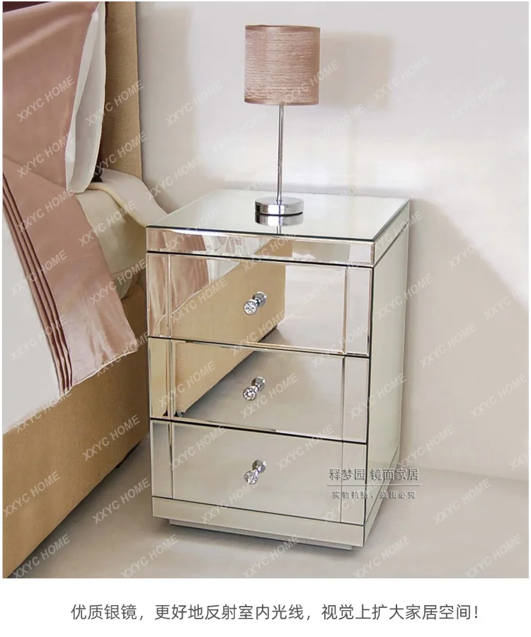 Mirror Furniture Bedside Table Side Cabinet Locker Corner Cabinet Light Table Glass Furniture Neoclassical Postmodern
Mirror Furniture Bedside Table Side Cabinet Locker Corner Cabinet Light Table Glass Furniture Neoclassical Postmodern