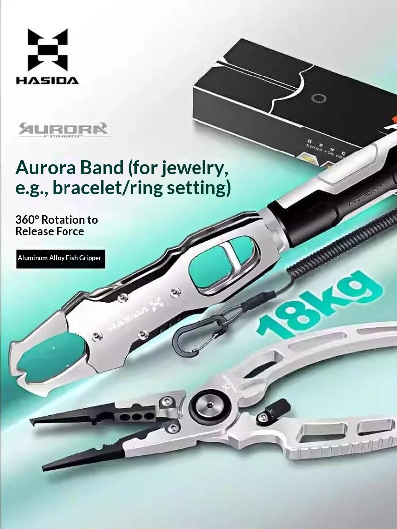 Hasida Aurora Lure Fish Gripper With Weight Scale Aluminum Alloy Multifunctional Fishing Plier Set 18kg Capacity 360 Rotation
Hasida Aurora Lure Fish Gripper With Weight Scale Aluminum Alloy Multifunctional Fishing Plier Set 18kg Capacity 360 Rotation