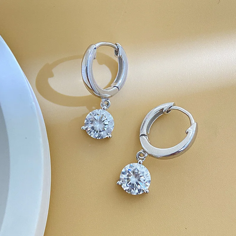 5mm 6.5mm 8MM Moissanite Earrings100% S925 Sterling Silver Orginal Drop Earring Wedding Bride Jewelry With Certificate For Women
5mm 6.5mm 8MM Moissanite Earrings100% S925 Sterling Silver Orginal Drop Earring Wedding Bride Jewelry With Certificate For Women