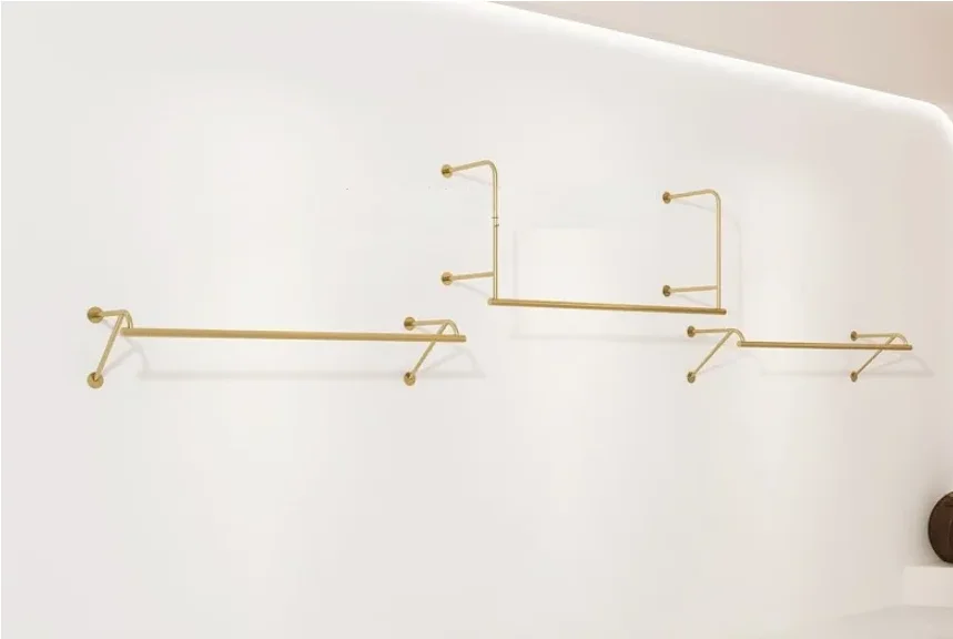 Hanging crossbar on the wall of clothing store display shelf Women's clothing store children's clothing store display shelf
Hanging crossbar on the wall of clothing store display shelf Women's clothing store children's clothing store display shelf
