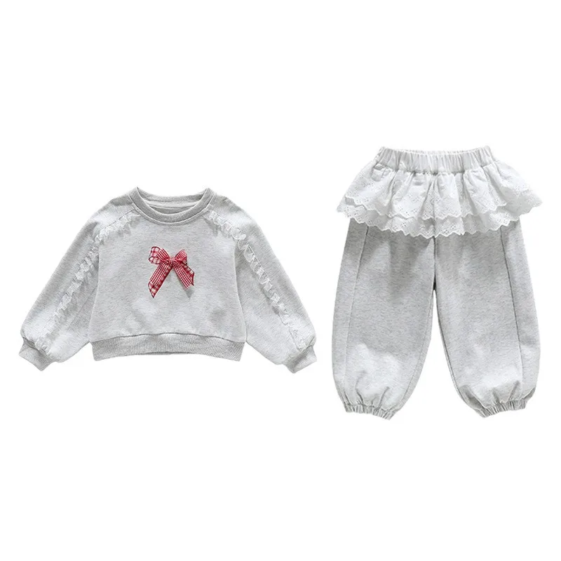 Girls 2 Piece Sets Cotton Lace Autumn Long Sleeve Bow Decoration Sweatshirt Suit Kids Sports Loose Tracksuit Children Outfits
Girls 2 Piece Sets Cotton Lace Autumn Long Sleeve Bow Decoration Sweatshirt Suit Kids Sports Loose Tracksuit Children Outfits