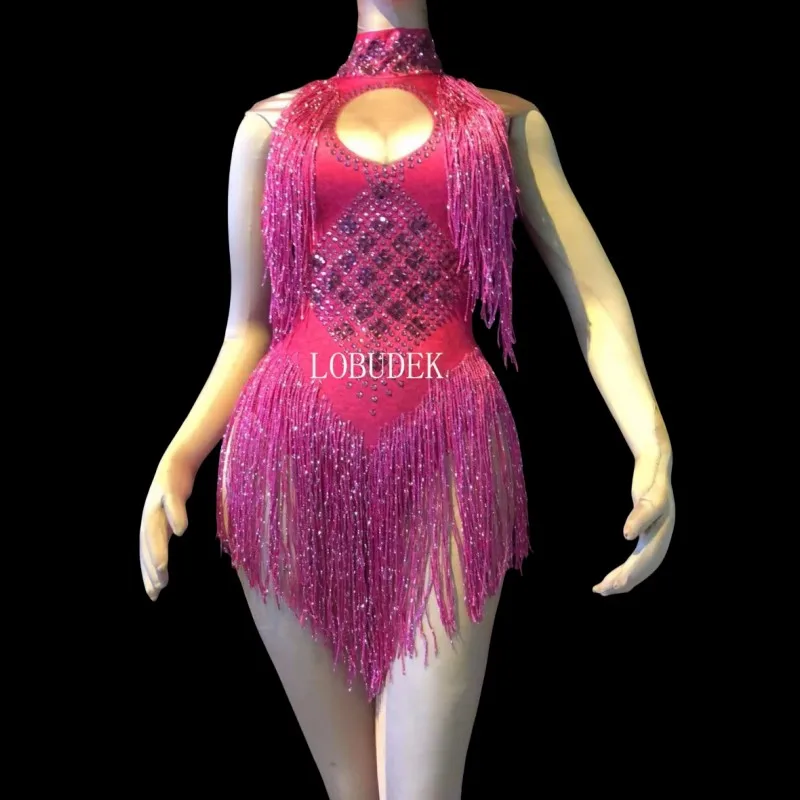 Sparkly Rhinestones Fringe Leotard Women DJ Pole Dance Costume Silver Tassel Sleeveless Bodysuit Sexy Dancer Team Stage Wear
Sparkly Rhinestones Fringe Leotard Women DJ Pole Dance Costume Silver Tassel Sleeveless Bodysuit Sexy Dancer Team Stage Wear