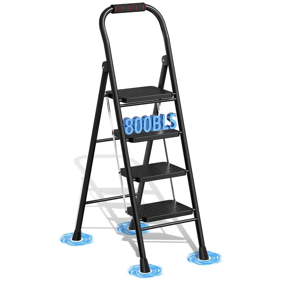 Стремянка, складной табурет с широким противоскользящим усилителем педали, толстыми резиновыми ножками, поручень, конструкция SafeLock, складная портативная лестница
Стремянка, складной табурет с широким противоскользящим усилителем педали, толстыми резиновыми ножками, поручень, конструкция SafeLock, складная портативная лестница