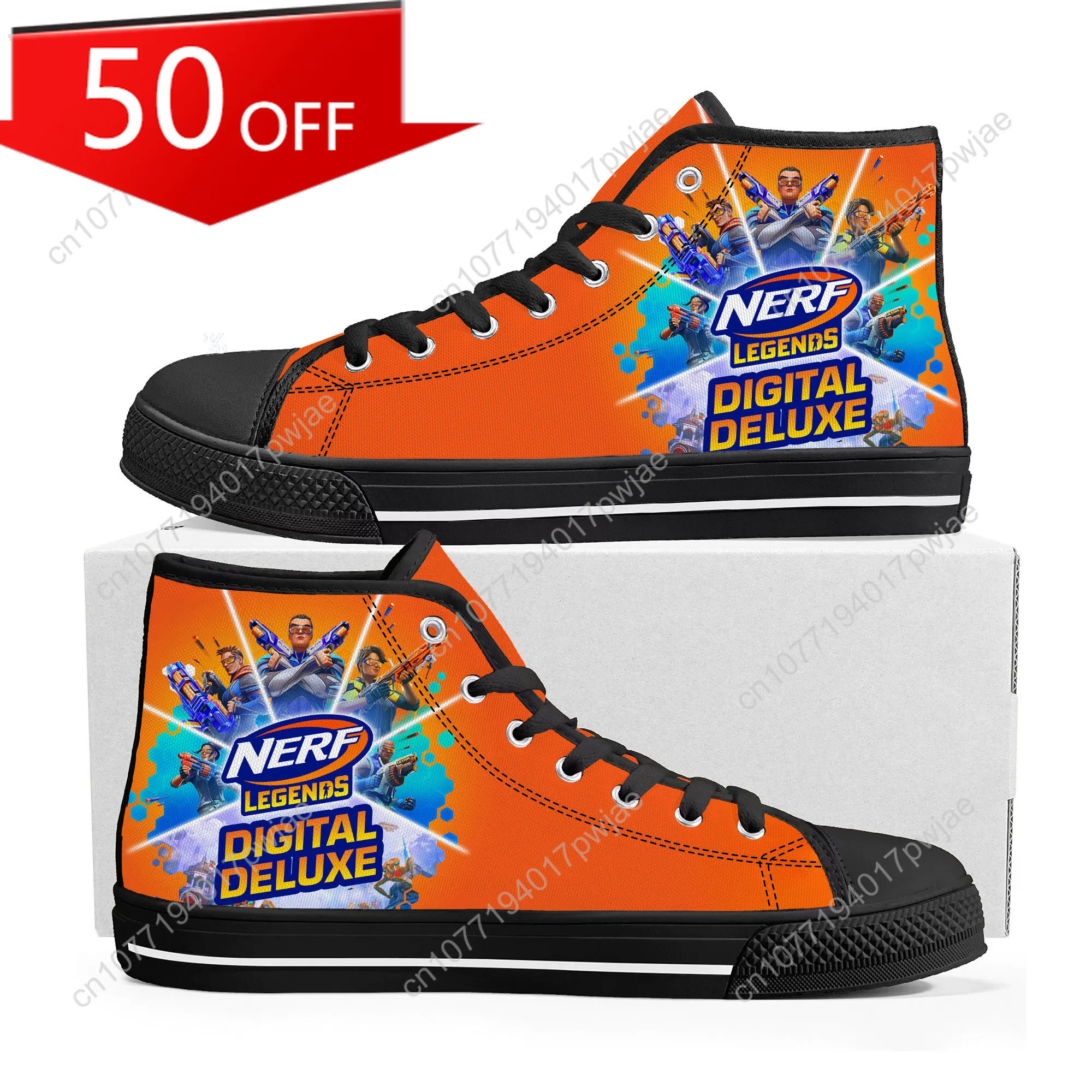 Hasbro Nerf Theme for Adults High Top Sneakers Mens Womens Teenager Lightweight Canvas Sneaker
Hasbro Nerf Theme for Adults High Top Sneakers Mens Womens Teenager Lightweight Canvas Sneaker
