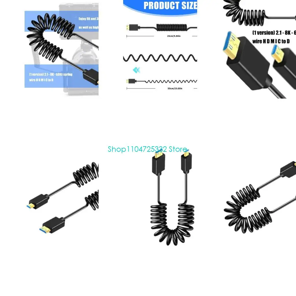 P5EA Spring Coiled UHD2.1 Cable 8K Support Wear Resistant Connector Line for Cameras Projectors TVs
P5EA Spring Coiled UHD2.1 Cable 8K Support Wear Resistant Connector Line for Cameras Projectors TVs