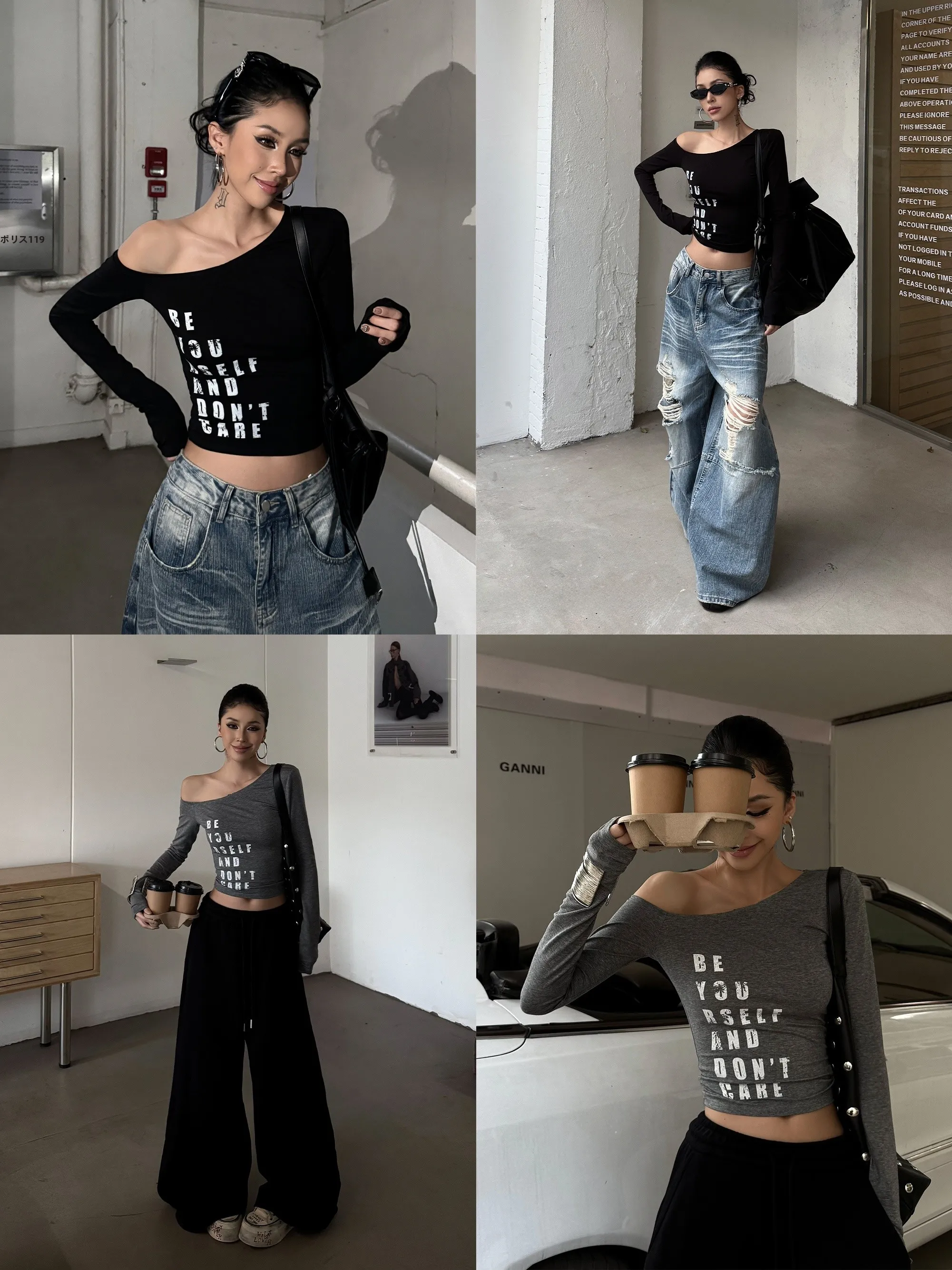 STYLMW Jingzi American Casual Long Sleeve T-Shirt Women's New Style Slim Fit Inner Wear Top Letter Print Shoulder Print Cotto...
STYLMW Jingzi American Casual Long Sleeve T-Shirt Women's New Style Slim Fit Inner Wear Top Letter Print Shoulder Print Cotto...