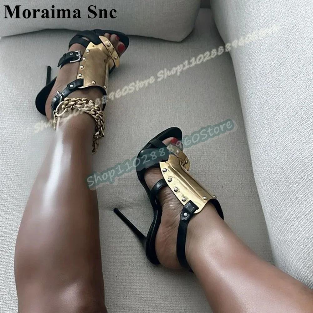Black Leather Strap Metallic Sandals Stilettos High Heel Shoes For Women Buckle Strap Peep Toe Occidental Party Women Sandals
Black Leather Strap Metallic Sandals Stilettos High Heel Shoes For Women Buckle Strap Peep Toe Occidental Party Women Sandals