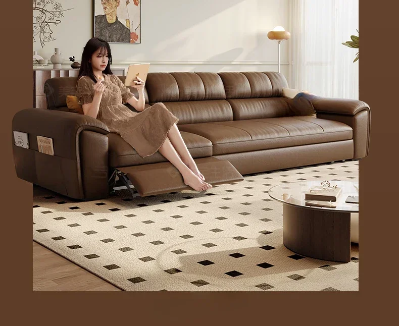 Electric sofa folding leather dual-purpose minimalist first-class space capsule function can lie down
Electric sofa folding leather dual-purpose minimalist first-class space capsule function can lie down