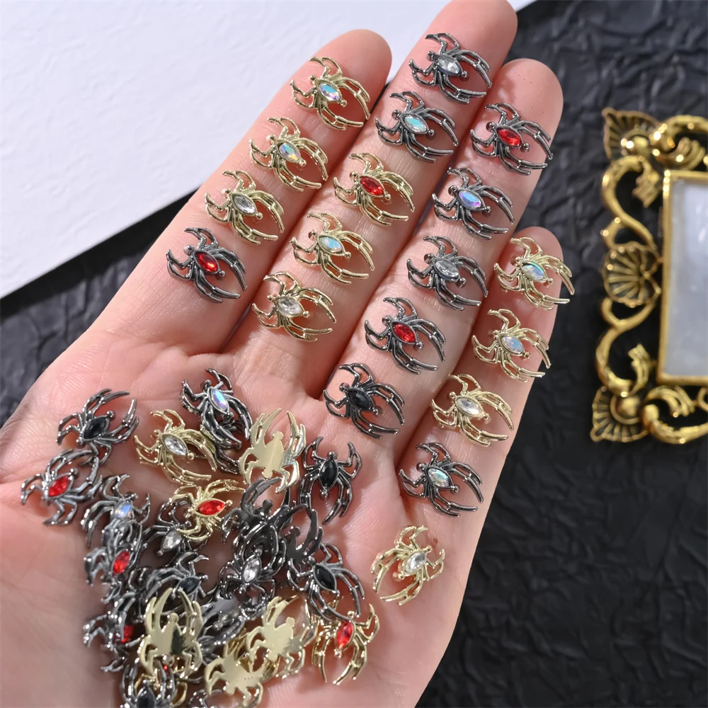 10pcs Halloween Spider Rhinestone 3D Alloy Retro Punk Spider Nail Charms Halloween Nail Art Jewelry Gems for Manicure Decoration
10pcs Halloween Spider Rhinestone 3D Alloy Retro Punk Spider Nail Charms Halloween Nail Art Jewelry Gems for Manicure Decoration
