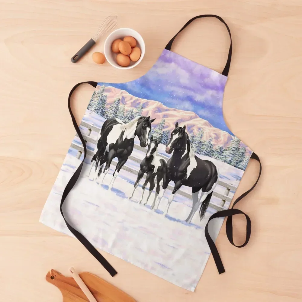Black Paint Horse Pinto Quarter Horses in Snow Apron work gowns for women cleaning household woman for women with pocket Apron
Black Paint Horse Pinto Quarter Horses in Snow Apron work gowns for women cleaning household woman for women with pocket Apron