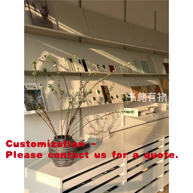 Customize.VitsoeTrack Shelf Adjustable Multi-layer Display Rack Metal Floor Bookcase Combination Bookshelf