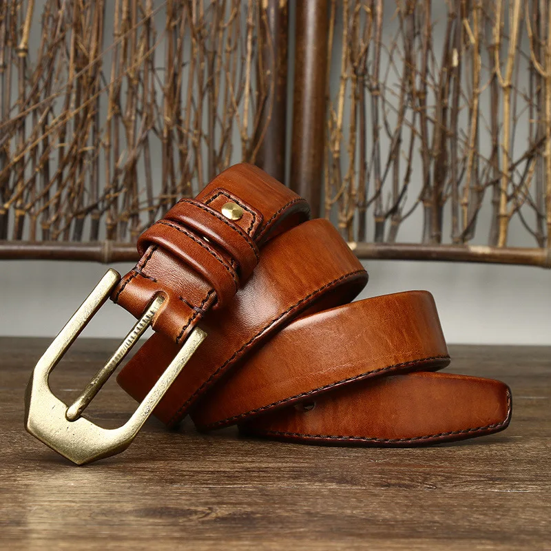 3.8CM wide thickened double-sided first layer cowhide leather belt men's leather pin buckle simple and versatile casual belt men
3.8CM wide thickened double-sided first layer cowhide leather belt men's leather pin buckle simple and versatile casual belt men