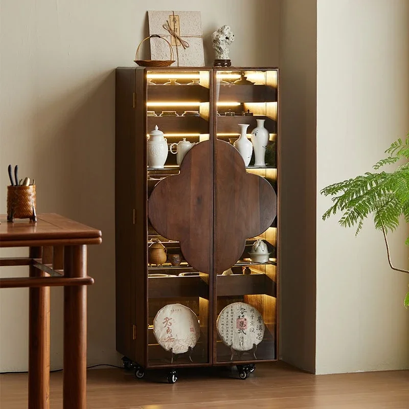North American Black Walnut Glass Dental Cabinet with Light Tea Set Wenwan Jewelry Mobile Multi-layer Storage Cabinet
North American Black Walnut Glass Dental Cabinet with Light Tea Set Wenwan Jewelry Mobile Multi-layer Storage Cabinet
