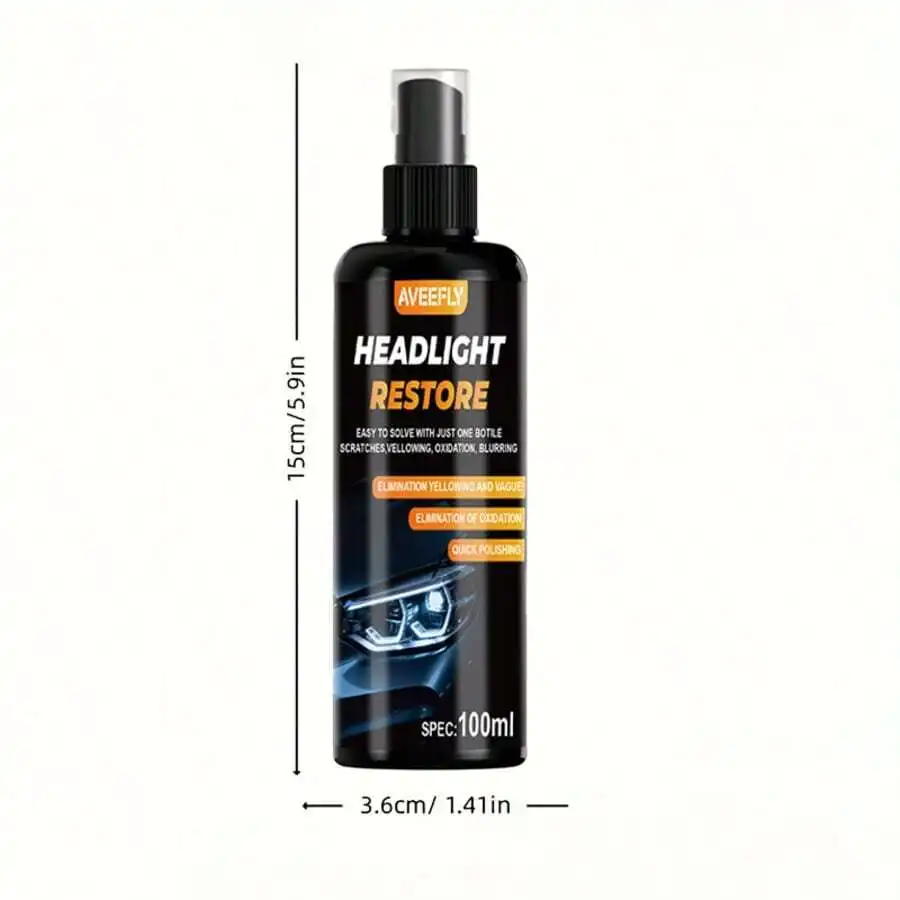 Headlight Restore Spray Removes Yellowing Oxidation Haze Fast Clarity For Car Truck Motorcycle 100ml
Headlight Restore Spray Removes Yellowing Oxidation Haze Fast Clarity For Car Truck Motorcycle 100ml