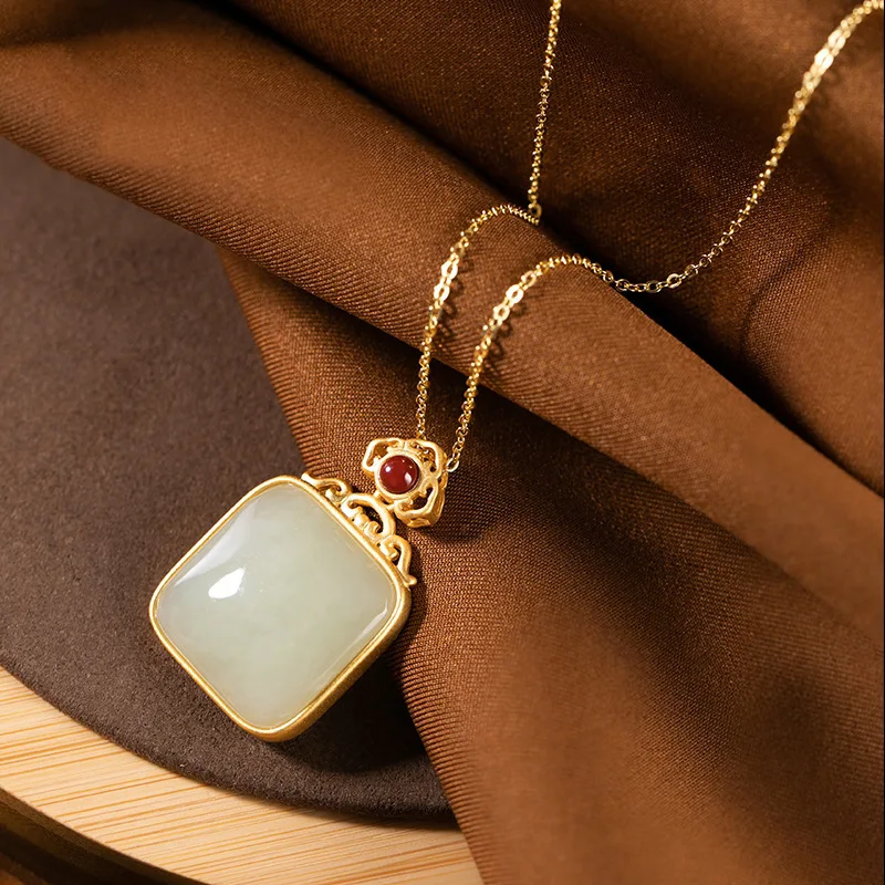 Natural Jade Pendant Necklace Amulet Carved Gemstone Designer Gifts for Women Real Jewelry 18K Gold Plated Talismans Luxury
Natural Jade Pendant Necklace Amulet Carved Gemstone Designer Gifts for Women Real Jewelry 18K Gold Plated Talismans Luxury