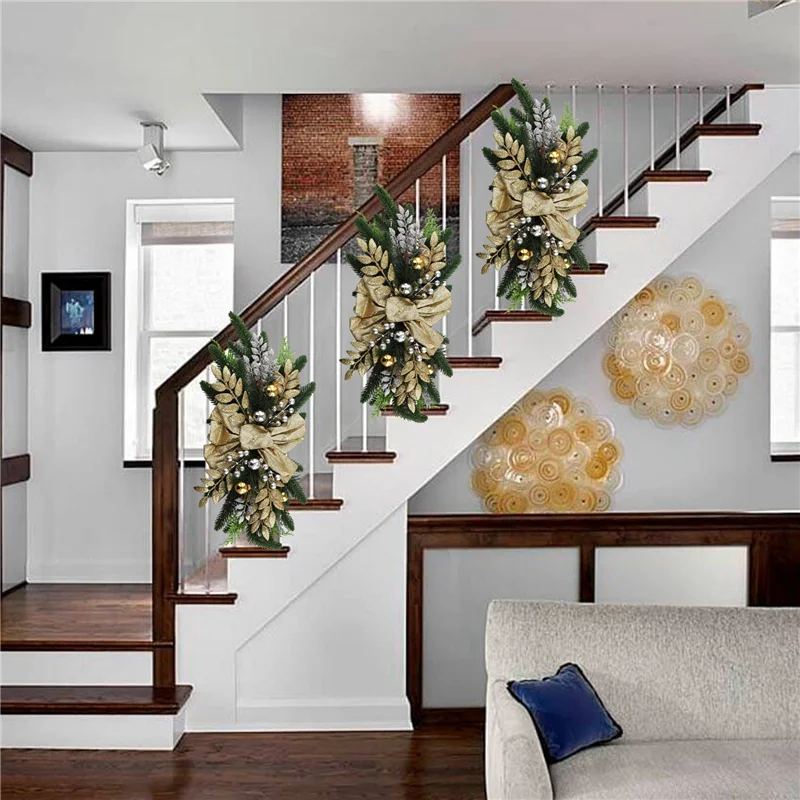 ABLA-Рождественская гирлянда, лестничная рождественская гирлянда для лестниц, дверей, камина, окна, наружного домашнего рождественского декора 60X30 см
ABLA-Рождественская гирлянда, лестничная рождественская гирлянда для лестниц, дверей, камина, окна, наружного домашнего рождественского декора 60X30 см