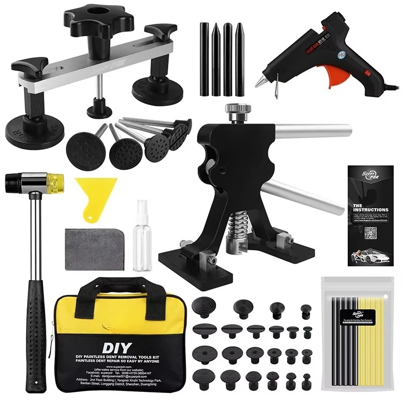 Super PDR Body Paint Less Dent Removal Tools Bridge Car Dent Puller Kits for Car Dent Repairing
Super PDR Body Paint Less Dent Removal Tools Bridge Car Dent Puller Kits for Car Dent Repairing
