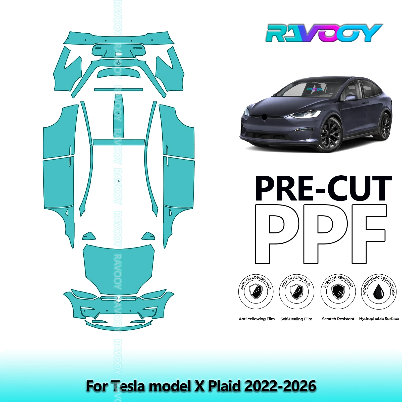 Precut Paint Protection Film Full Vehicle Anti-scratch Exterior TPU PPF For Tesla model X Plaid 2022-2026
Precut Paint Protection Film Full Vehicle Anti-scratch Exterior TPU PPF For Tesla model X Plaid 2022-2026