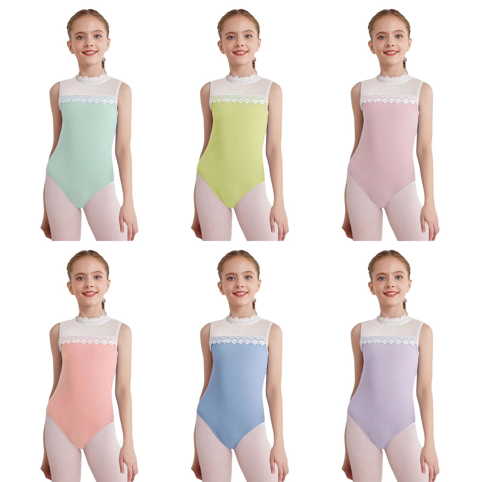 Teens Girls Lace Collar Sleeveless Skating Dance Leotard Sheer Jacquard Mesh Bodysuit for Ballet Gymnastics Practice Performance
Teens Girls Lace Collar Sleeveless Skating Dance Leotard Sheer Jacquard Mesh Bodysuit for Ballet Gymnastics Practice Performance