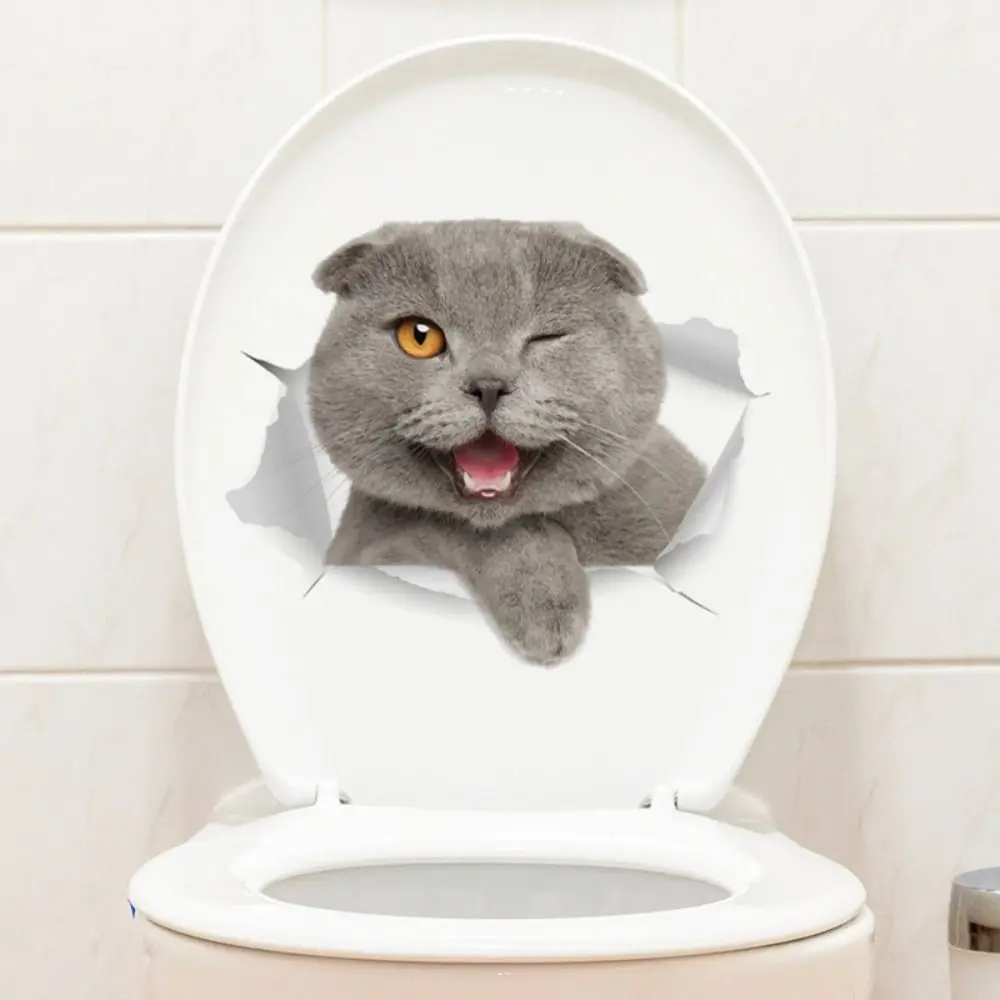 Funny DIY Cat Toilet Sticker Cute 3D Cat Wall Decal Waterproof Self-adhesive Toilet Seat Decal Bathroom
Funny DIY Cat Toilet Sticker Cute 3D Cat Wall Decal Waterproof Self-adhesive Toilet Seat Decal Bathroom