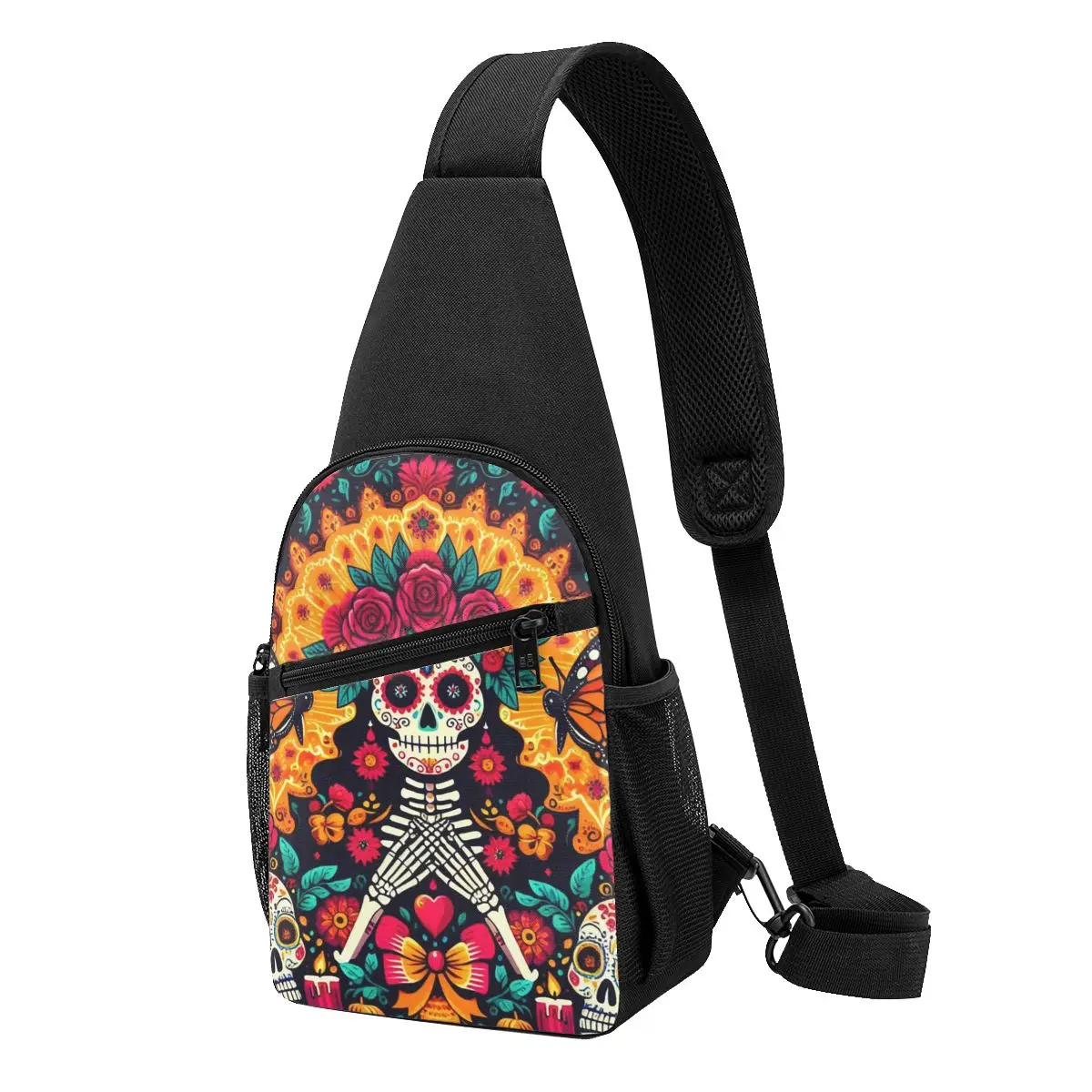 Mexican Sugar Skulls And Flowers Chest Bag Men Sling Crossbody Backpack Chest Bag Travel Hiking Daypack Shoulder Bag
Mexican Sugar Skulls And Flowers Chest Bag Men Sling Crossbody Backpack Chest Bag Travel Hiking Daypack Shoulder Bag