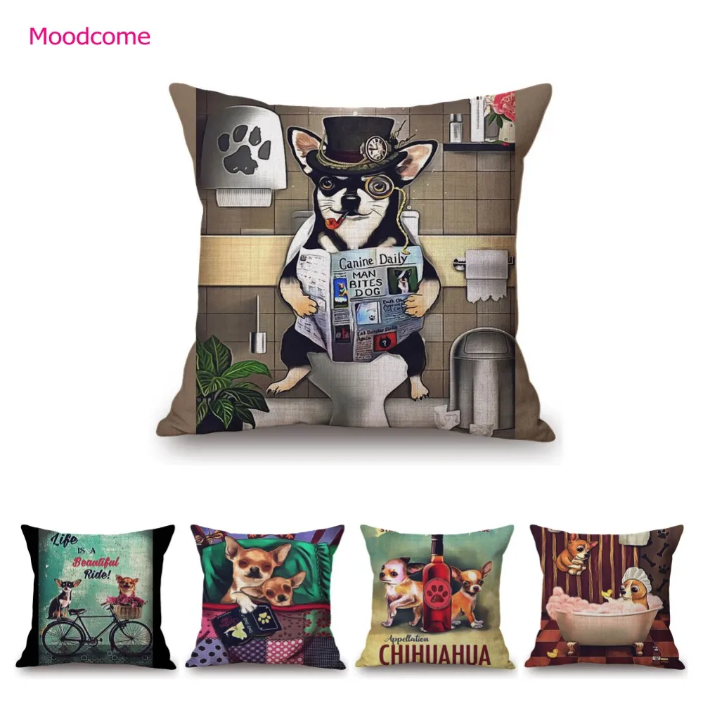 Lovely Cute Dog Art Chihuahua Pet Lover Home Decorative Cotton Linen Sofa Throw Pillow Case Funny Comics Puppy Cushion Cover
Lovely Cute Dog Art Chihuahua Pet Lover Home Decorative Cotton Linen Sofa Throw Pillow Case Funny Comics Puppy Cushion Cover