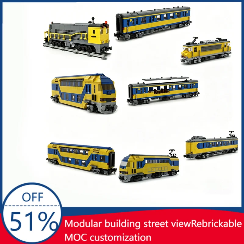 Dutch NS ICM 1st Class Passenger Carriage MOC Creative Railway Train Model DIY Assembly Educational Toy Customize Christmas Gift
Dutch NS ICM 1st Class Passenger Carriage MOC Creative Railway Train Model DIY Assembly Educational Toy Customize Christmas Gift