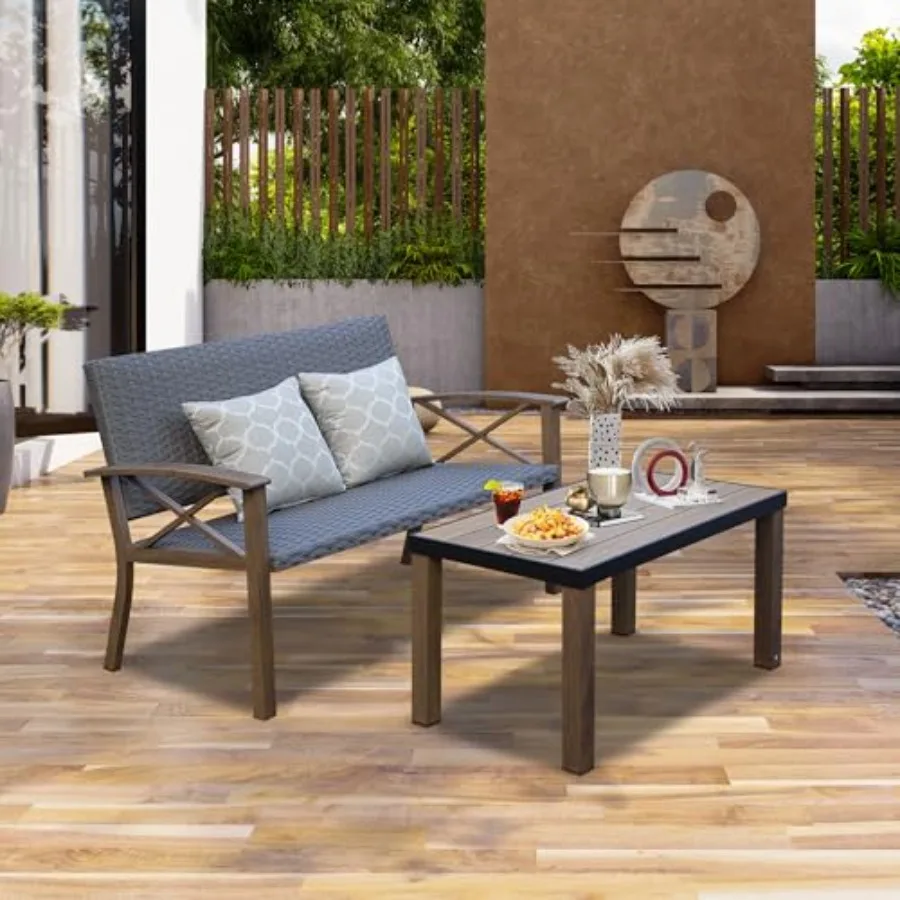 Domi Aluminum Patio Furniture Set 2-Piece Modern Conversation Set with Cotton Padding Backrests and Seats Outdoor Loveseat Meta
Domi Aluminum Patio Furniture Set 2-Piece Modern Conversation Set with Cotton Padding Backrests and Seats Outdoor Loveseat Meta