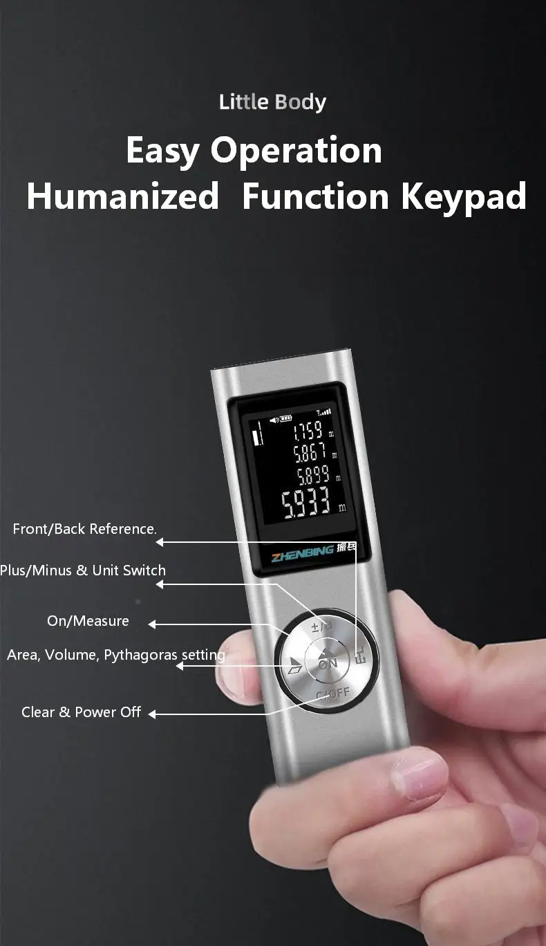 Laser Distance Meter electronic Laser Rangefinder Digital Laser Tape Measure handheld digital measuring tape IP54 waterproof
Laser Distance Meter electronic Laser Rangefinder Digital Laser Tape Measure handheld digital measuring tape IP54 waterproof