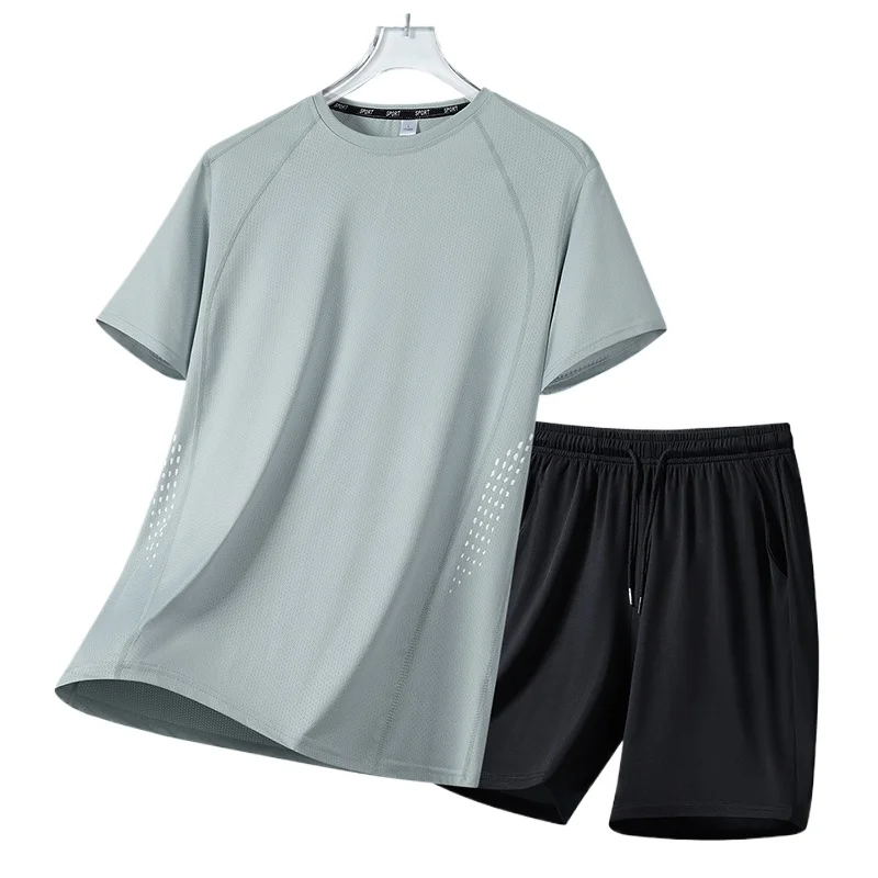 【Short Sleeve Top + 5-Point Pants】Men's T-Shirt Set Summer Fashion Hollow Mesh Casual Suit Comfortable Versatile Daily Outing
【Short Sleeve Top + 5-Point Pants】Men's T-Shirt Set Summer Fashion Hollow Mesh Casual Suit Comfortable Versatile Daily Outing