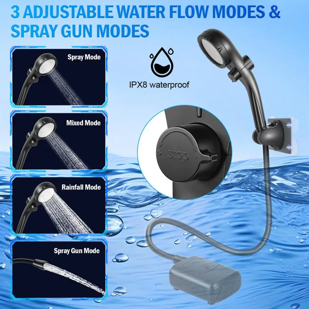 Travel Shower Pump Portable Camping Shower with Led Display 2400mah Battery Adjustable Water Pressure Quick Connect Pump
Travel Shower Pump Portable Camping Shower with Led Display 2400mah Battery Adjustable Water Pressure Quick Connect Pump