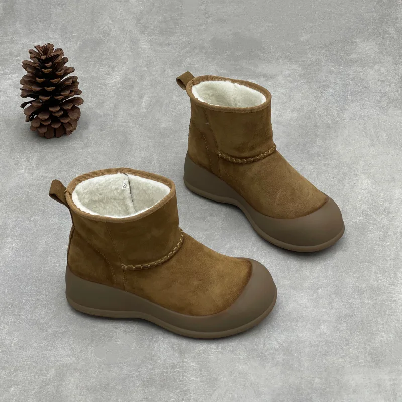 GKTINOO 2025 New Winter Genuine Leather Plush Warm Snow Boots Retro Thick Bottom Slip-on Women's Short Boots
GKTINOO 2025 New Winter Genuine Leather Plush Warm Snow Boots Retro Thick Bottom Slip-on Women's Short Boots