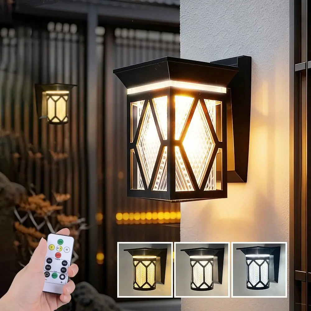 IP54 Rating Solar Wall Lights 3 Color Lights Round/Square LED Solar Lamp Waterproof Remote Control Intelligent Wall Sconce
IP54 Rating Solar Wall Lights 3 Color Lights Round/Square LED Solar Lamp Waterproof Remote Control Intelligent Wall Sconce