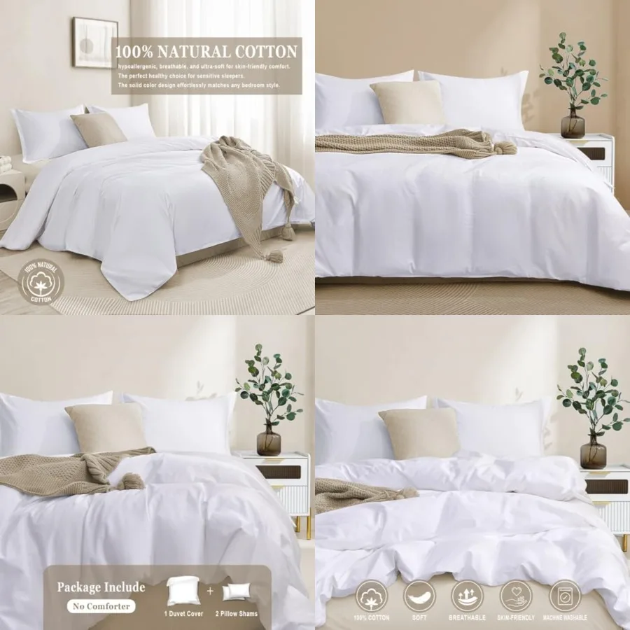 100-Percent Cotton Duvet Cover Set, Hidden Zipper Closure, Ultra Soft, Easy Care and Durable, Simple Bedding Style,,Comforter N
100-Percent Cotton Duvet Cover Set, Hidden Zipper Closure, Ultra Soft, Easy Care and Durable, Simple Bedding Style,,Comforter N
