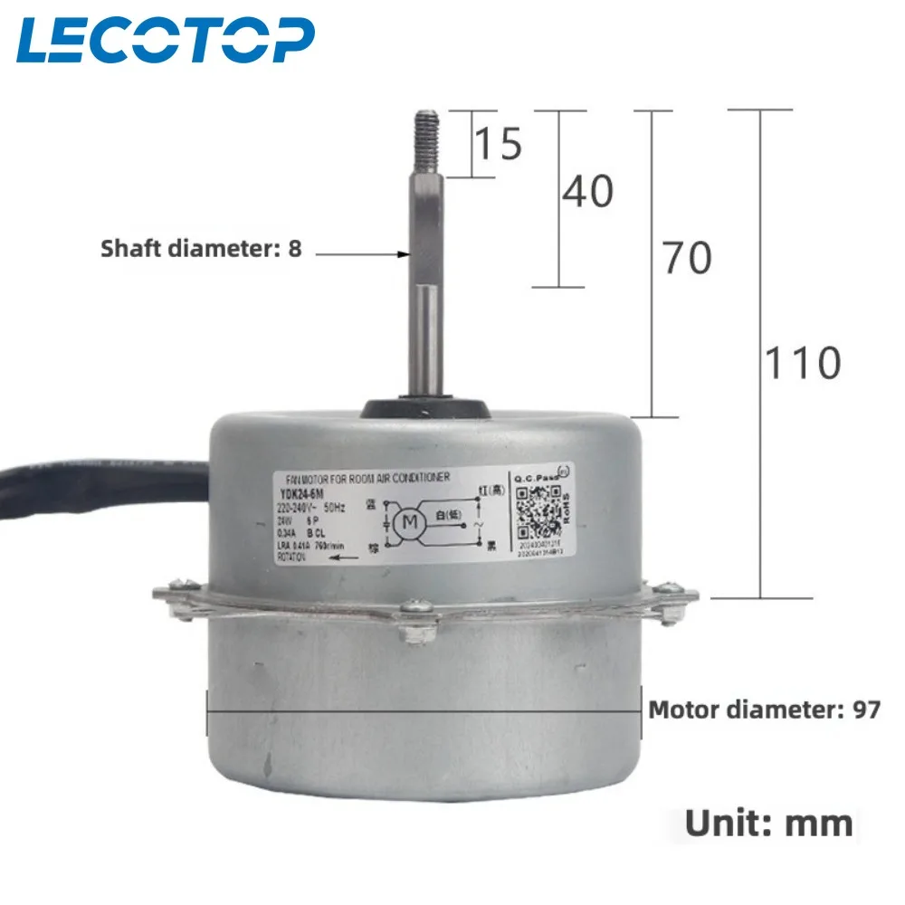 Новый двигатель вентилятора переменного тока для наружного блока YDK24-6M для запасных частей для кондиционера Midea
Новый двигатель вентилятора переменного тока для наружного блока YDK24-6M для запасных частей для кондиционера Midea